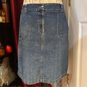 First Issue A Liz Claiborne Company Medium Blue Waah Denim Midi Skirt